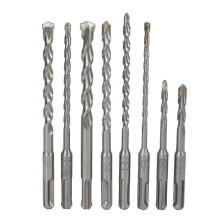 Set roterende hamerboren met hardmetalen punt en SDS Plus-schacht voor een langere levensduur bij metselwerktoepassingen. Zelfcentrerende punt. Hoge
