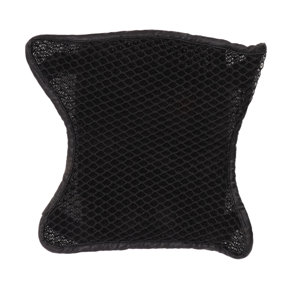 Motorcycle Double Layer Seat Cushion Cover M Size Breathable Shock Absorption Black 7891373431255