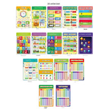 (16 educatieve posters) 16 Posters voor vroeg onderwijs voor kinderen
