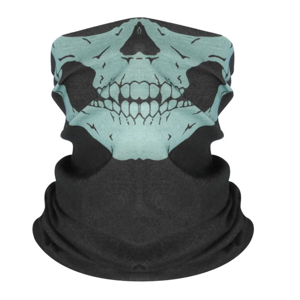 Halloween Face Mask Windproof Outdoor Motorcycle Riding Bandana Breathable Stretch Neck Gaiter Green 9382693168832