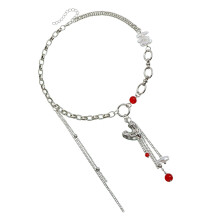 Collier à breloques d'amour géométrique audacieux, maillons