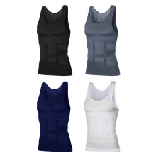 Faja reductora de abdomen para hombre, chaleco adelgazante, camiseta interior de compresión, tejido transpirable, camiseta de compresión para