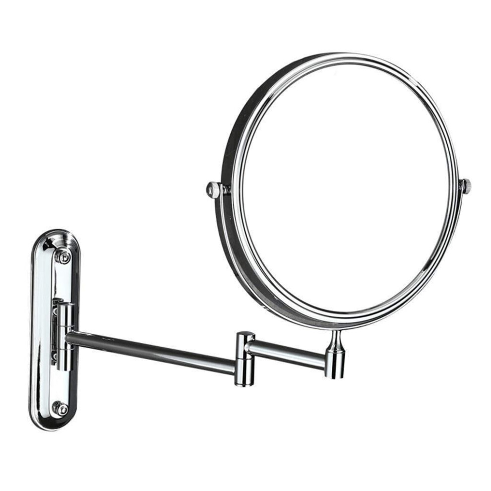 Silver Makeup Mirror Wallmounted 8Inch Cosmetic Mirror Bathroom Folding Telescopic Magnification 3X Beauty Mirror Ref: 5720