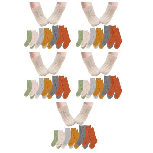 30Paires Genou Coton Multicolores Unisexes 2