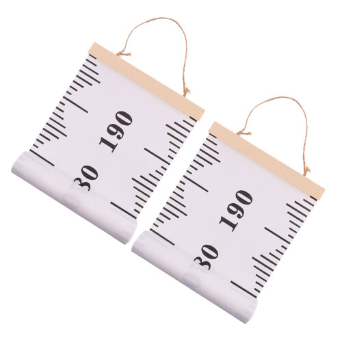 2St Waterdichte Wandhoogtemeter Wit Pine Canvas Voor Kinderlengte
