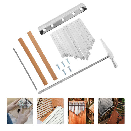 1Ensemble Outils Kalimba Clés 17 Notes Accessoires Bois Et Acier 1