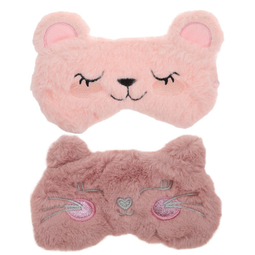 2 Pièces Masques Pour Yeux En Peluche Dessins 2