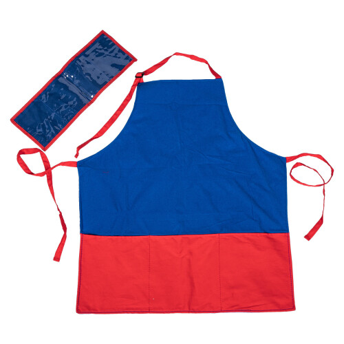2Ensembles Tabliers Éducatifs En Feutre Bleu Poche Transparente