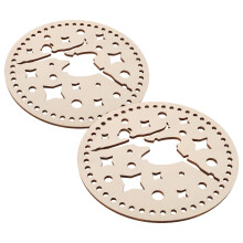2Pièces Base Ronde Bois Pour Sac Crochet Motif Ballerine Style Unique