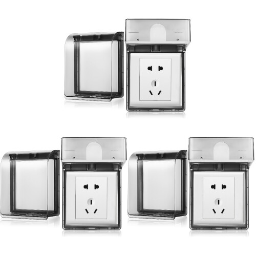6Pcs Black Plastic Outlet Covers Adhesive Wall Socket Covers for Home 1