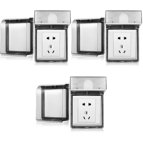 6Pcs Black Plastic Outlet Covers Adhesive Wall Socket Covers for Home 2