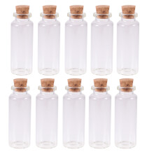 72 Pcs 15ml Clear Glass Bottles With Cork For Small Items Storage