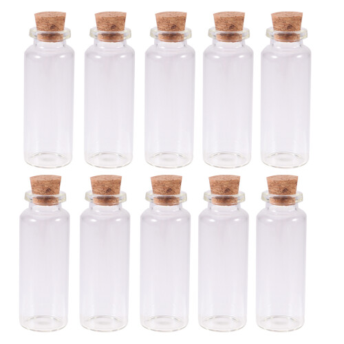 72 Pcs 15ml Clear Glass Bottles With Cork For Small Items Storage