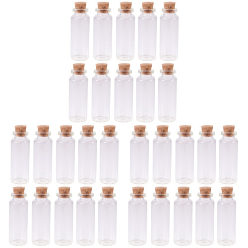 72 Pcs 15ml Clear Glass Bottles With Cork For Small Items Storage 1