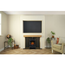 Acantha Pre-Built Stove Media Wall 2 with TV Recess & Aviemore Electri