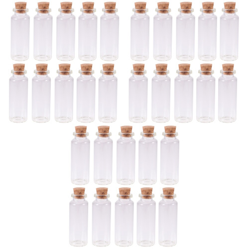 72 Pcs 15ml Clear Glass Bottles With Cork For Small Items Storage 2