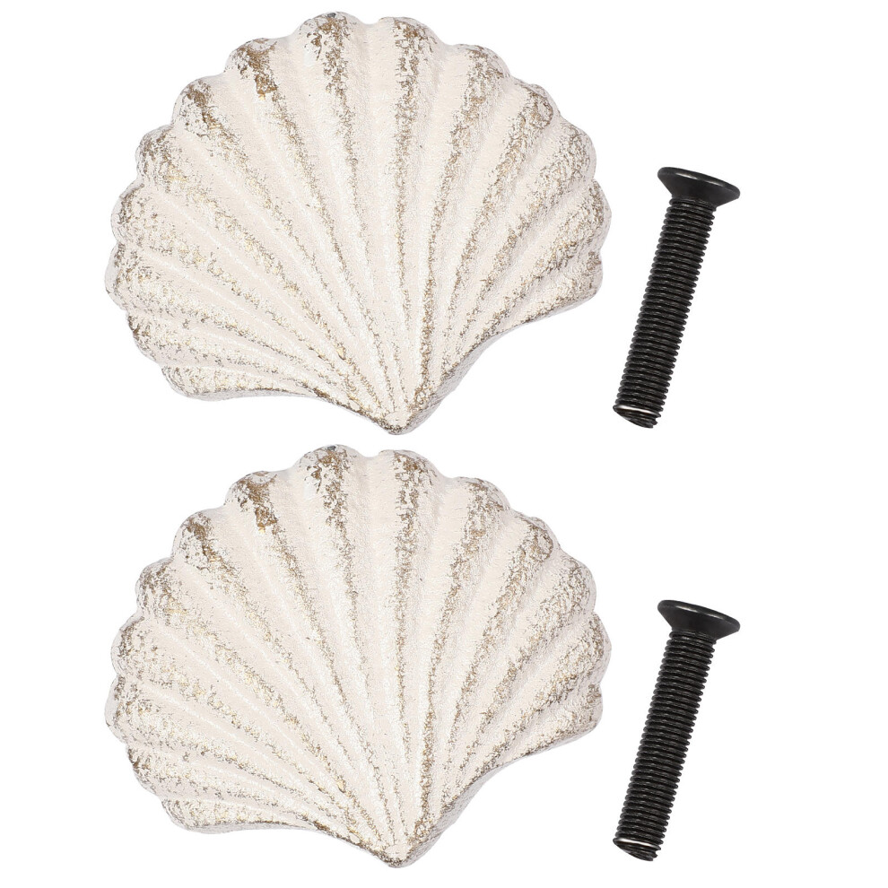 4 Pcs Cast Iron Shell Knobs Vintage Ocean Style For Kids Bedroom 3612459308322