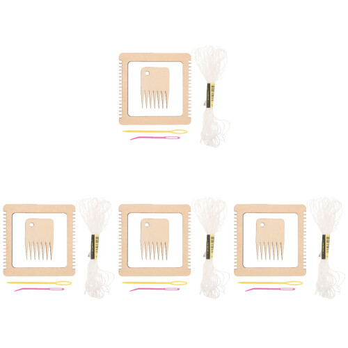 4 Sets Weaving Loom Kit Handcraft Mini Woven Machine Darning Tool 2