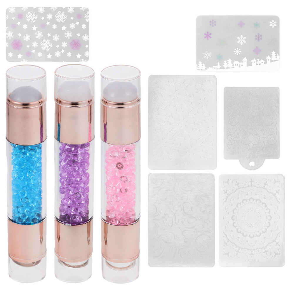 Ohphcall 6 Pcs Silicone Nail Art Stamper Colorful Stamping Tool