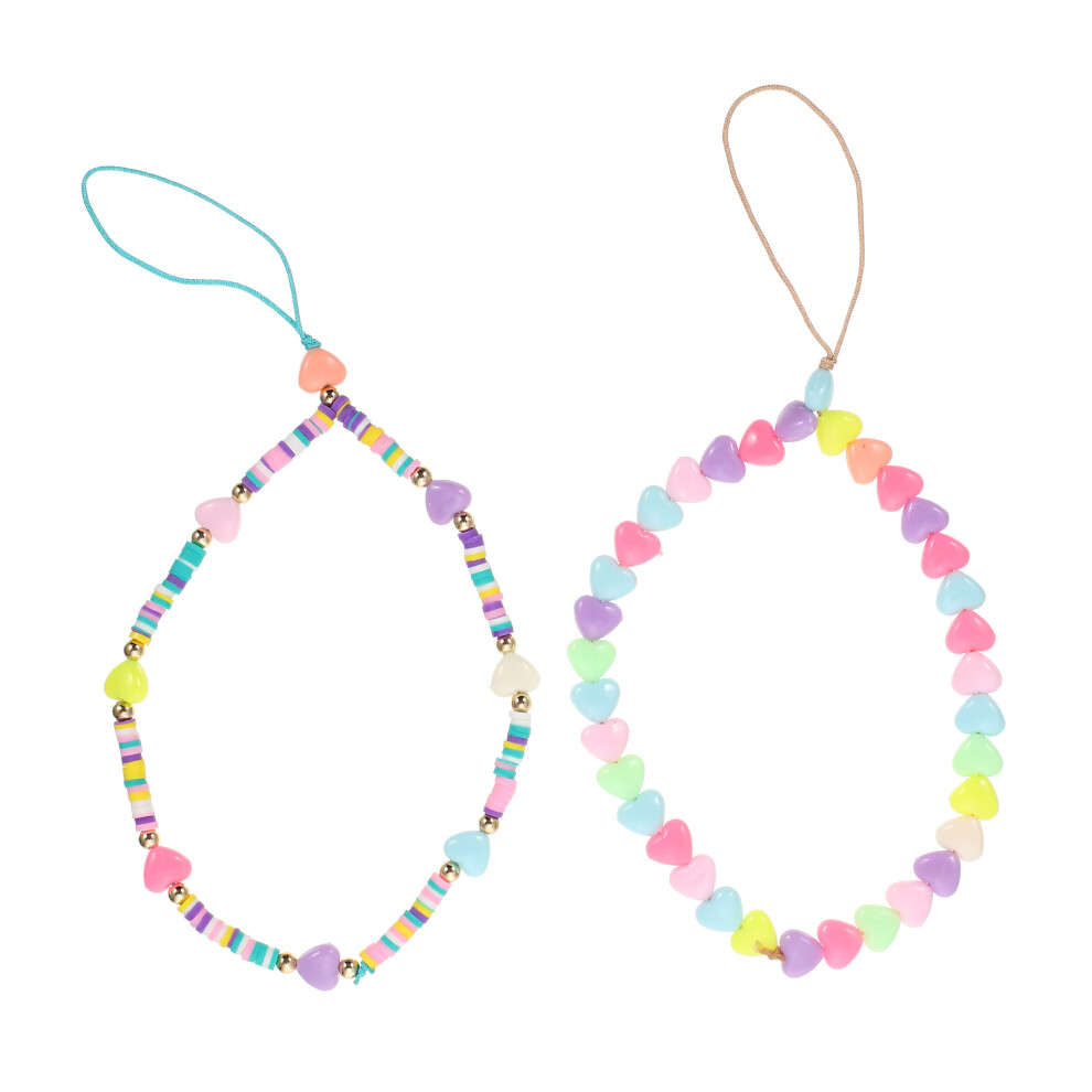 4 Pcs Mobile Phone Chain Polymer Clay Ornament Love 3612621988307