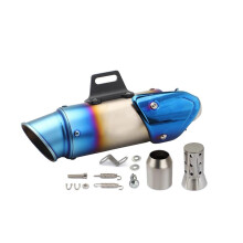 Motorcycle exhaust for HONDA CBR650F with cover muffler pipe 51mm stainless steel (Blue)