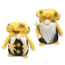 6 Pcs Bee Gnome Plush Dolls Dwarf Ornaments Yellow White