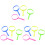 3 Count Handheld Magnifier Elder Child Colorful Magnifying Glass 2