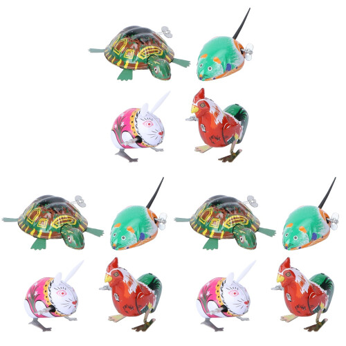 12 Pcs Iron Sheet Clockwork Animal Wind-Up Toy 2