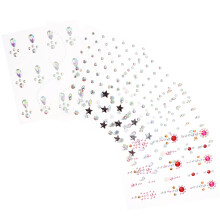 18 Sheets Face Gems Glitter Rhinestones Body Jewels Stickers