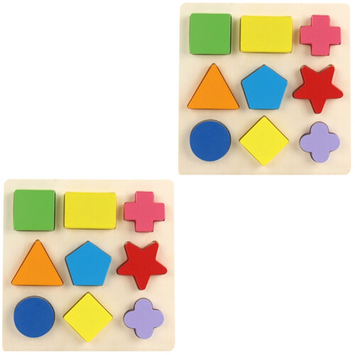 2Pcs 20X20X5Cm Geometry Puzzle Building Block Toy 2