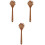 3 Pcs Beech Noodle Spoon Kitchen Colander Wood Color 3