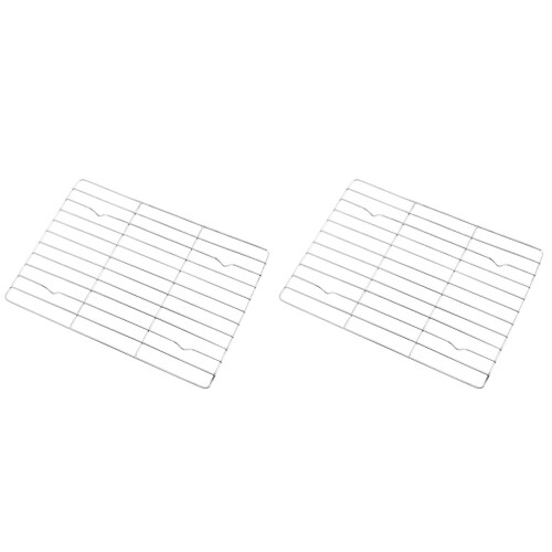 2 Pcs Stainless Steel Portable Barbecue Cooling Rack Silver 1
