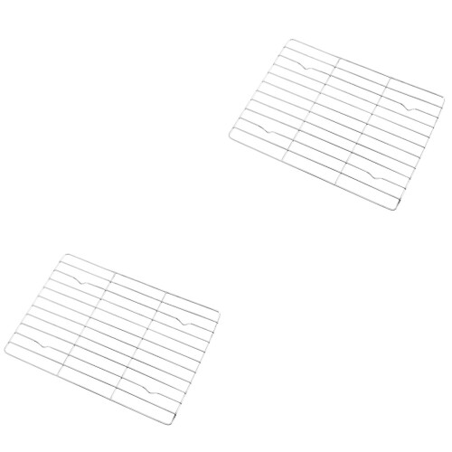 2 Pcs Stainless Steel Portable Barbecue Cooling Rack Silver 2