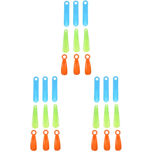 9 Pcs Plastic Shoe Horns Assorted Colors Household Use 1