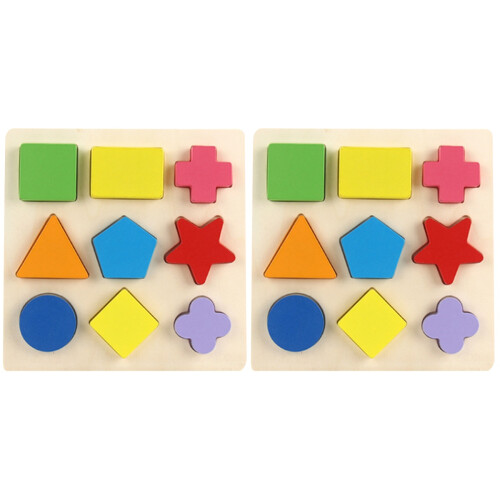2Pcs 20X20X5Cm Geometry Puzzle Building Block Toy 1