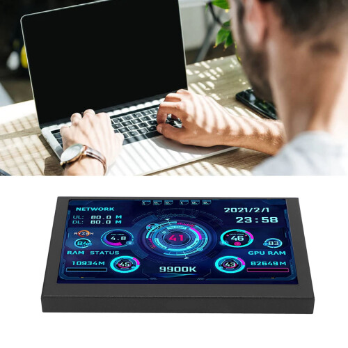 PC CPU Data Monitor 5in IPS USB C TYPE C Temperature Display PC CPU GPU RAM Data
