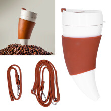 230ml Insulated Goat Horn Shape Mug, White, Stainless Steel Liner