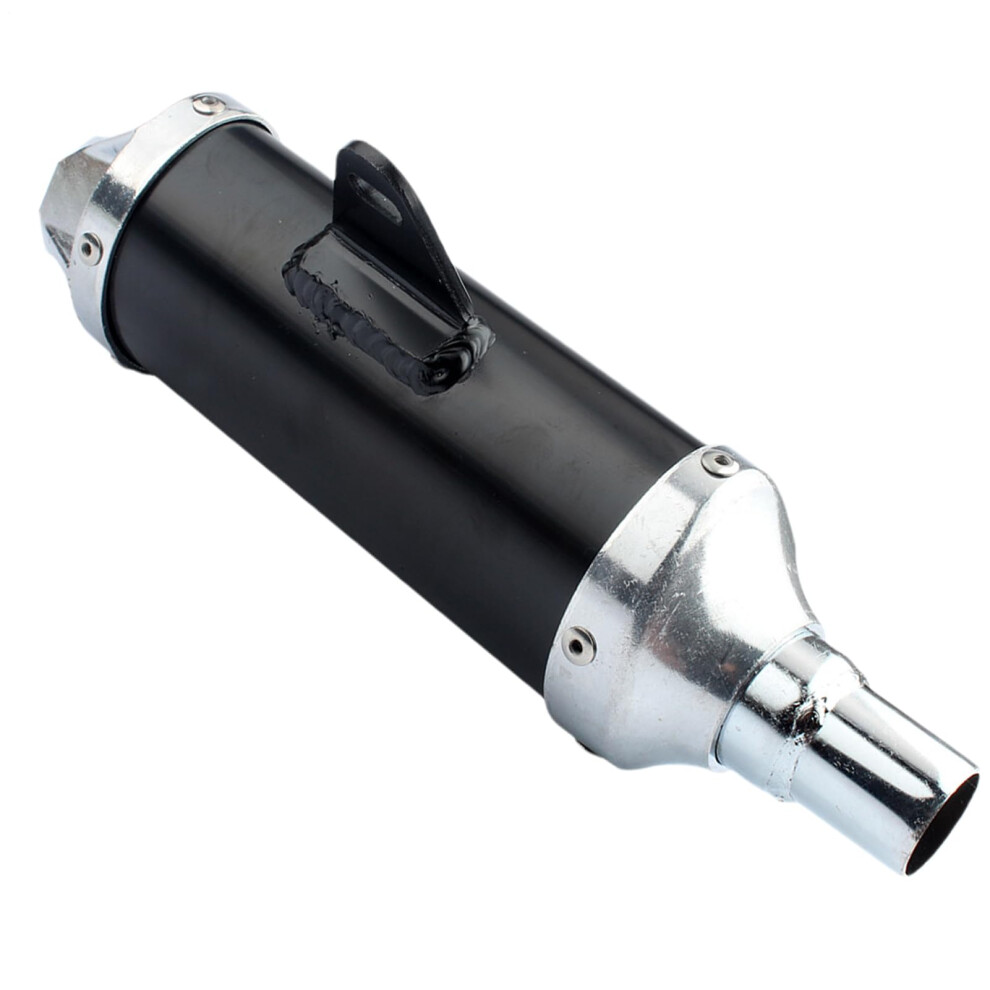 Motorcycle Muffler Silencer, 28Mm Exhaust Pipe, Modified, Fit For Scooter, Atv, And Black/Silver 9347817993844