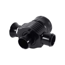 25mm DualPort Splitter Blow Turbo BOV Dump Vent, Aluminum, Large Piston Design, with Vacuum Nipples, Black Anodized, for 5 GT Turbo, Brand