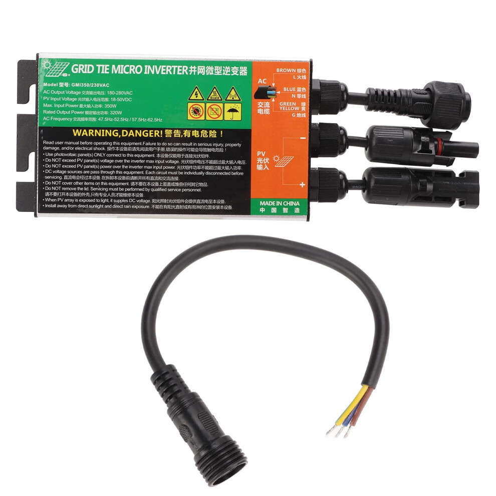 Solar Micro Inverter 350W 230V Gridtie Pure Sine Wave Ip55 Micro Mppt For Small Solar Systems 9189345342721