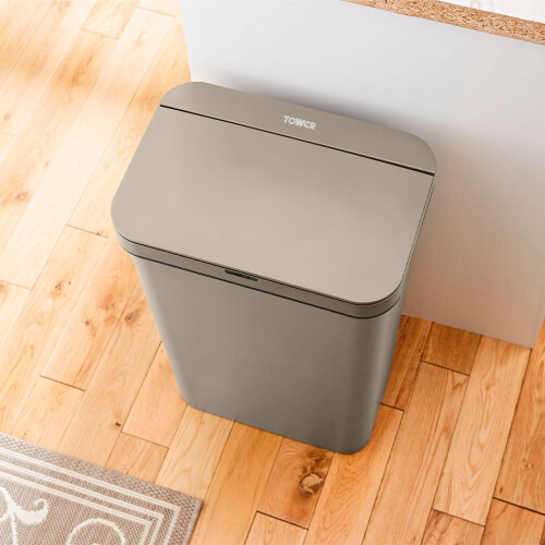Tower Tower 50L Rectangular Sensor Bin - Latte 1
