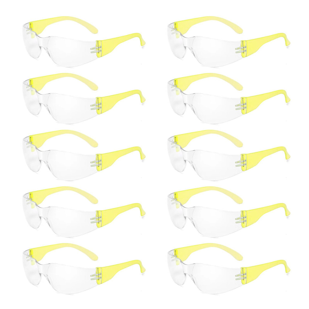 Kids Goggles 10Pcs Windproof Protective Eyewears For Outdoor Sports And Science Lab Activity Childrens Glasses Yellow 9347817187168