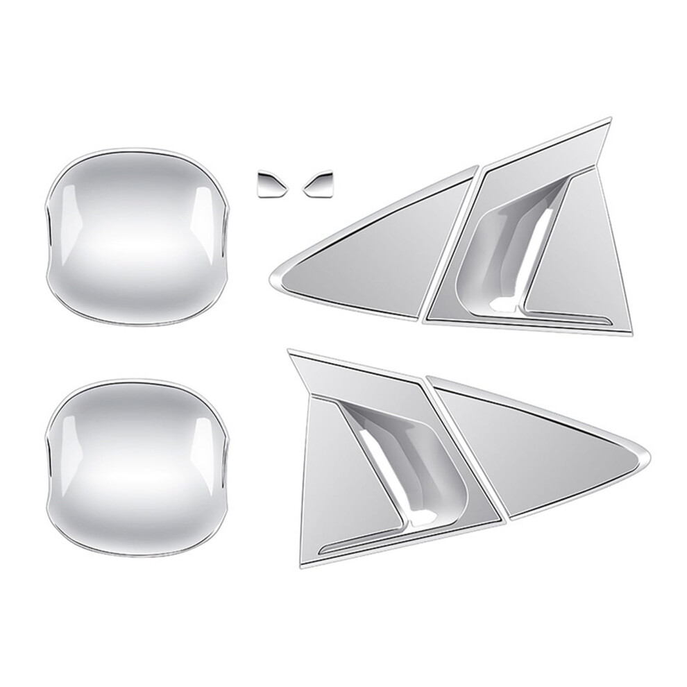 Stylish And Durable Chrome Car Exterior Door Handle Cover Scratch Guard Trim Sticker Replacement For Toyota Prius 60 Series Silver 9382693680235