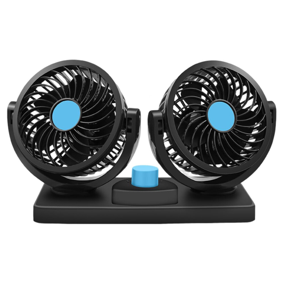 12V 24V Car Fan, Double Head Car Cooler Fan, 360 Degree Rotatable Air Cooler, 2 Speed Settings For Car, Truck (Double Head 5V) 9382693680303