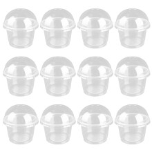 100Pièces Coupes À Dessert Avec Couvercle Transparentes
