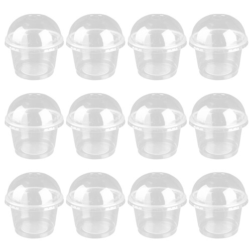 100Pièces Coupes À Dessert Avec Couvercle Transparentes