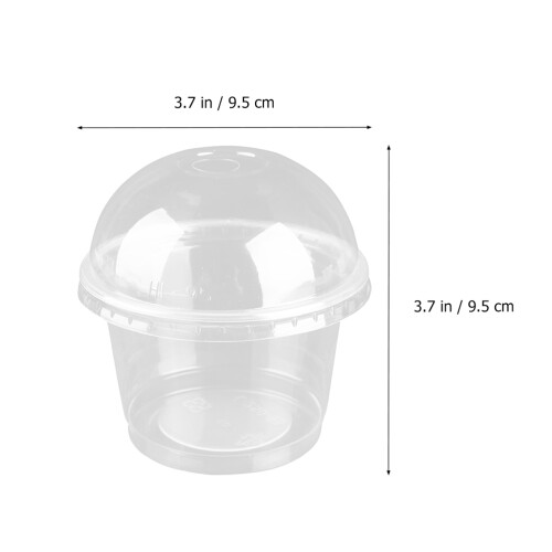 100Pièces Coupes À Dessert Avec Couvercle Transparentes 1