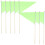 8Pièces Drapeaux De Marquage Triangulaires Vert En Bambou Polyester 10