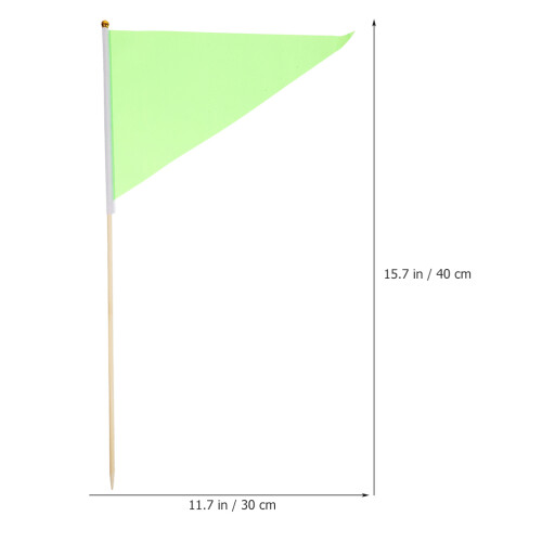 8Pièces Drapeaux De Marquage Triangulaires Vert En Bambou Polyester 1