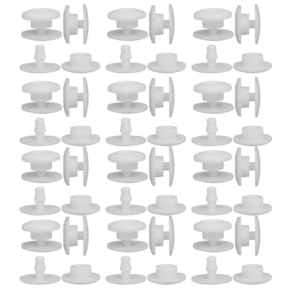Photos - Safety Equipment 3Pcs 1 Bag 100 Pairs Mask Fastening Buckle Snap Elastic Resin White